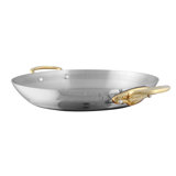 Mauviel M'cook B Round Gratin Pan With Brass Handles