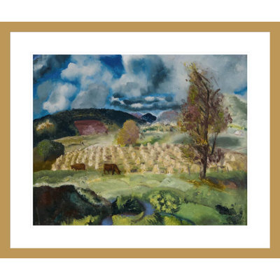 Cornfield and Harvest by George Wesley Bellows - Giclee Framed Print
