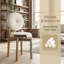 Tabouret décoratif en fer forgé blanc massif