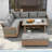 8 - Person Wicker Outdoor Sectional Sofa Set with Extendable Side Tables & Storage Bench – Weather Resistant Patio Conversation Set for Backyard, Poolside, Garden-1289411852