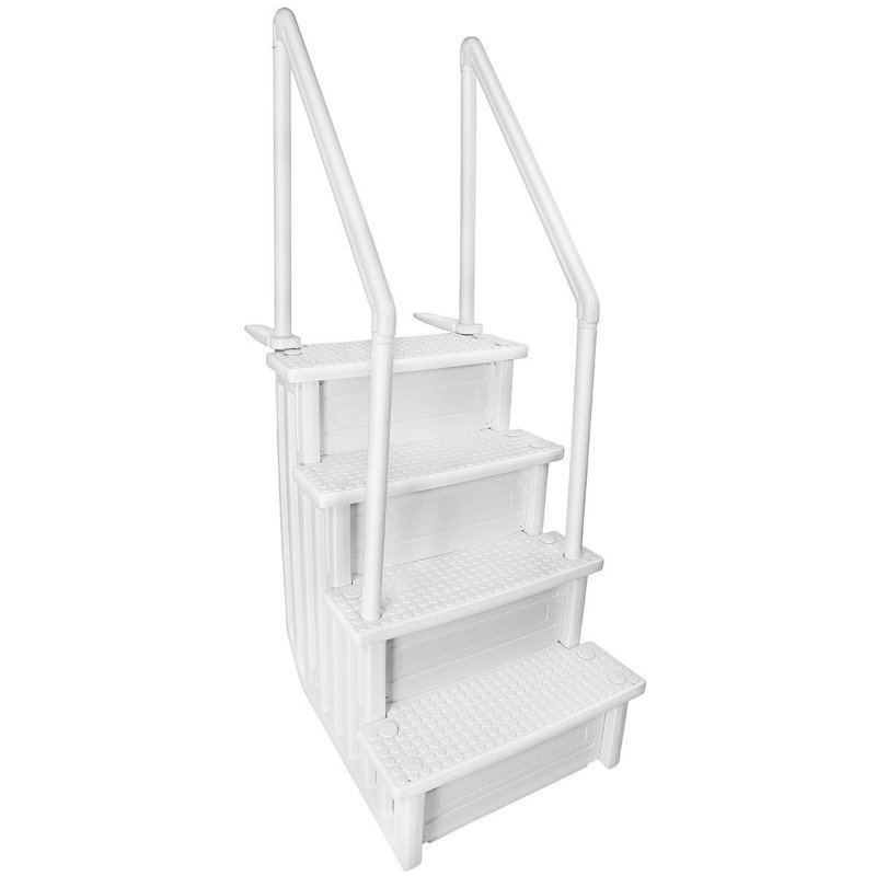 XtremepowerUS In-Pool Step Ladder with Handrails for Pools and Decks Up to 54" High