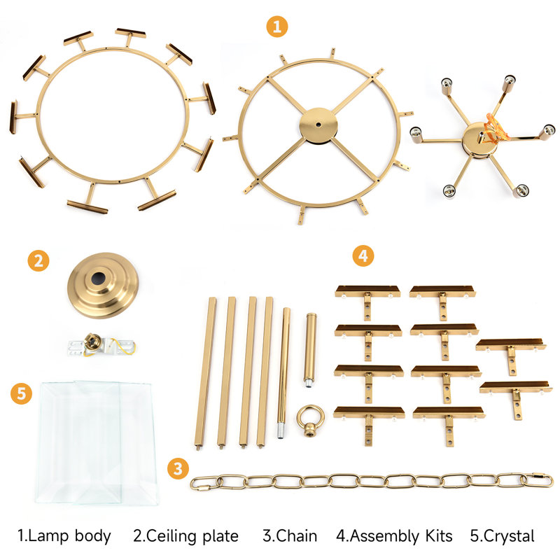 6 - Light Modern Drum Glass Chandelier Over Table Bedroom Light Fixture For Living Room Hallway Foyer Kitchen, 6 Lights