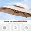 156'' x 120'' Rectangular Wood Pattern Cantilever Umbrella With Wheeled Base,Beige-935140295
