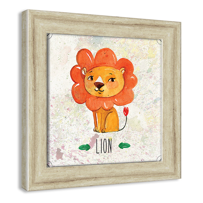 Impression sur papier Jungle Day 1 ', Cadre plat beige, H 8 po x l 8 po x P 0,6 po