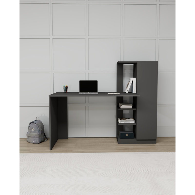 Aryton L-Shaped Computer Desk, Anthracite