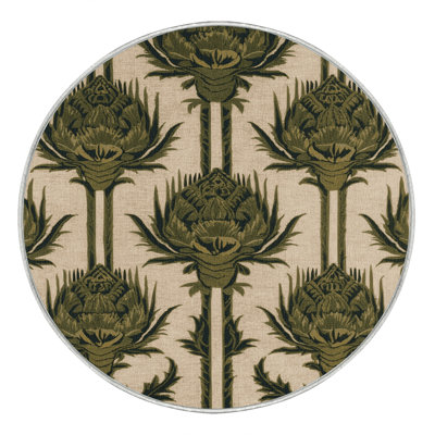 Machine Washable Botanical Beige Area Rug