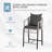 3-Piece Patio Bar Height Set Of Square Bar Table And Pe Rattan Wicker Bar Chairs