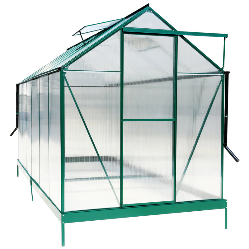 Serre en polycarbonate, Vert, H 96,8 po x l 75,2 po x P 147,2 po