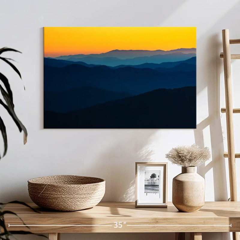 Abstrait lever de soleil, H 16 po x l 24 po