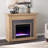 Gorkem Standlon Color Changing Fireplace with Faux Stone