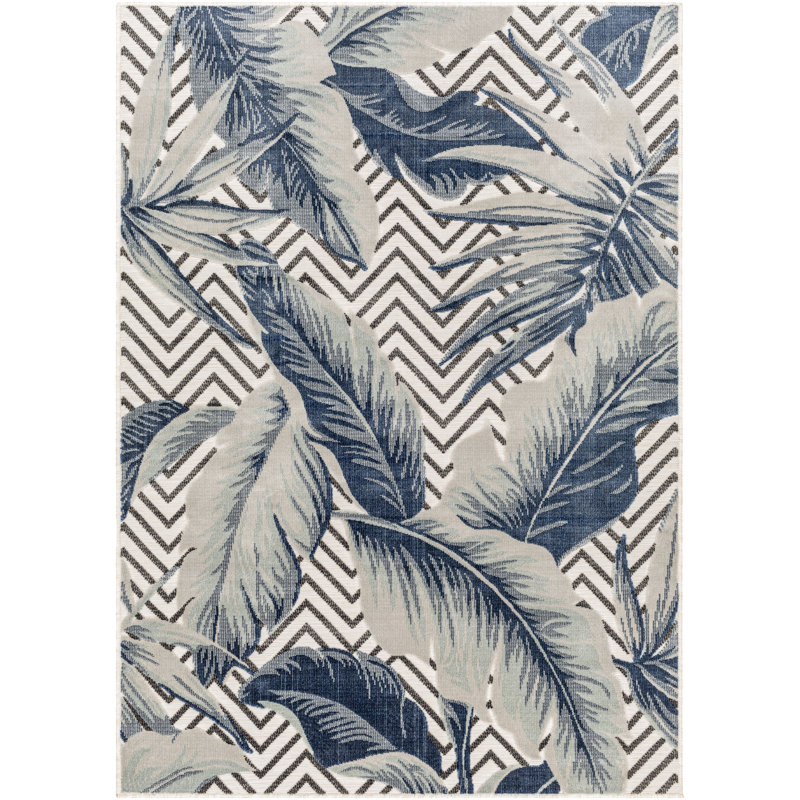 Selph Floral Indoor / Outdoor Rug, Rectangle 5'2" x 7'