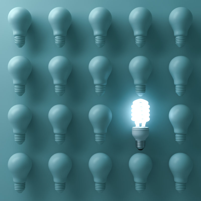 Energy Saving Light Bulb by Masterzphotois - Wrapped Canvas Print, 122cm H x 122cm W