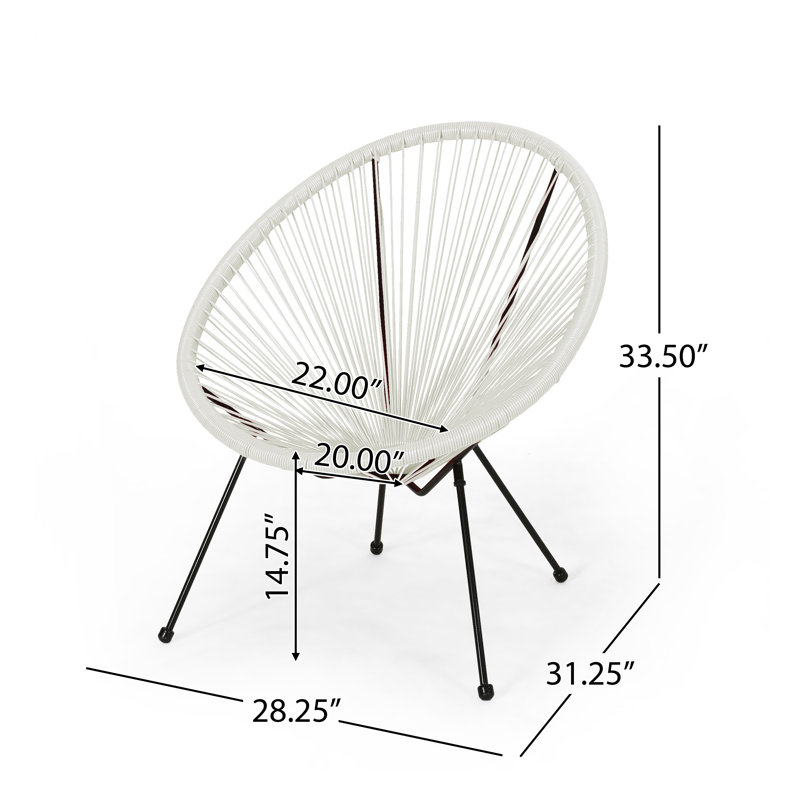 Fauteuil d'appoint ANENS en rotin blanc pour l'extérieur
