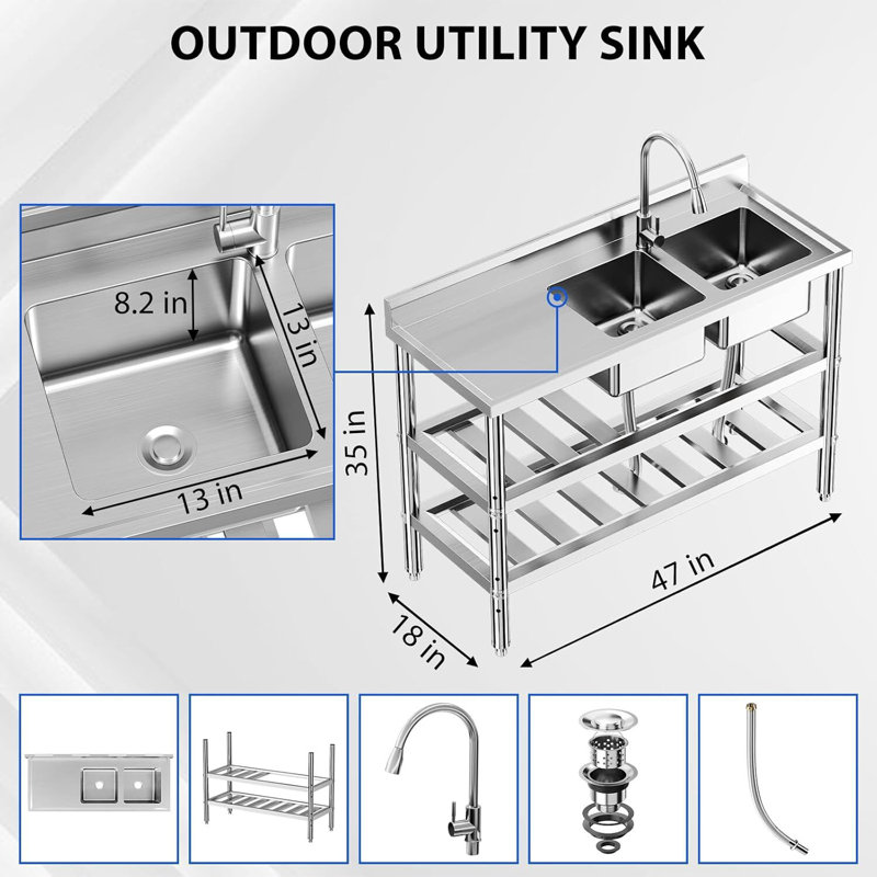 Freestanding Sink With Workbench