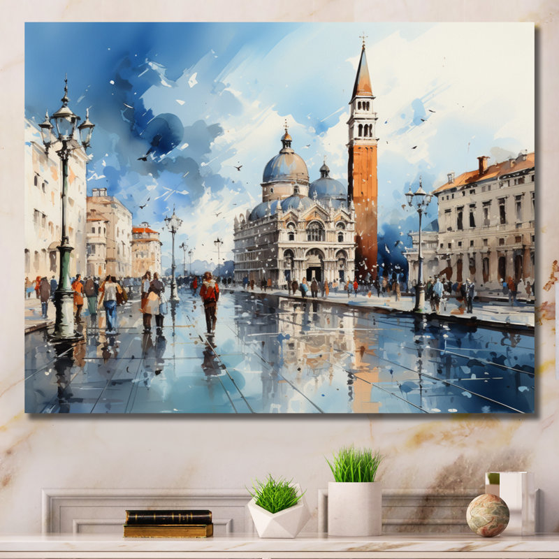 Italie, Italie, San Marco I, reproduction d'art sur toile, H 24 po x l 32 po, Cadre photo noir