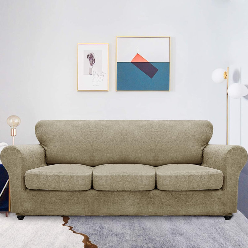 Housse pour canapé en polyester, Polyester brun clair