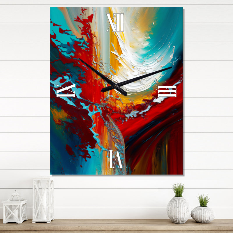 Éveil rythmique abstrait - Peinture abstraite, horloges murales, Moyen