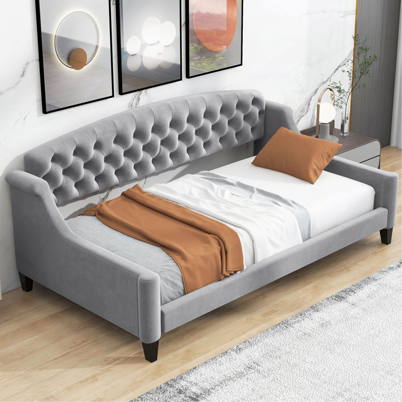 Lit de jour Modern Luxury, Gris, Lit simple