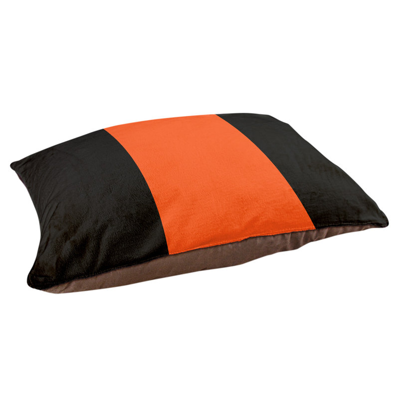 Lit à chat à rayures de football cincinnati, L 50 po x l 40 po, Noir / Orange