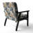 Cobalt Blue Scrollwork Swirls Victorian Pattern II - Upholstered Floral Accent Chair-1244380883