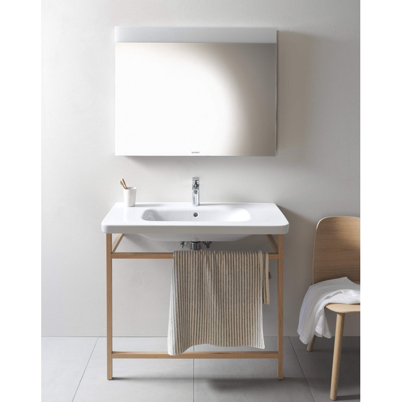 DuraStyle Ceramic 40" Wall Mount Bathroom Sink with Overflow, Single