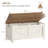 39.4" Storage Chest, Extra Large Storage Trunk with 2 Hinges, Wooden Box Bench, Lift-Top Organizer Chest, Shoe Bench for Entryway, Bedroom, Living Room, Rustic White and Brown-995887010-1003208042