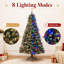 Sapin de Noël artificiel pré-illuminé, 1,80 m, floqué et enneigé, avec lumières DEL, baies et pommes de pin, structure en PVC articulée-1227826824