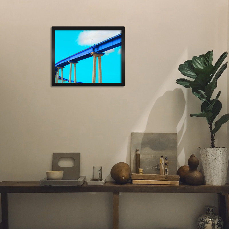 Coronado Bridge, San Diego, Californie - photographie sur toile, Toile encadrée noire, H 16 po x l 20 po x P 0,75 po