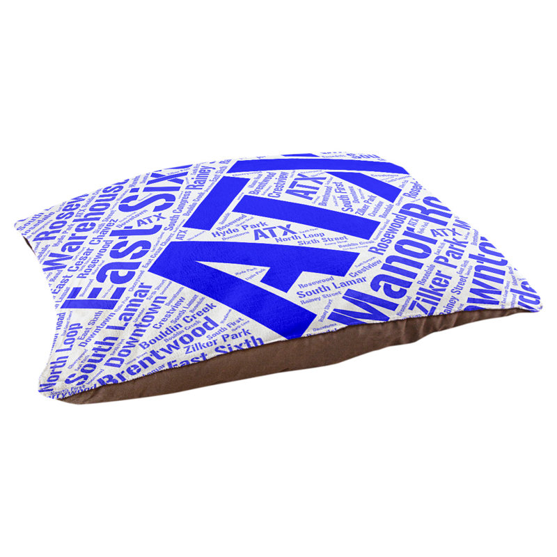 Coussin de chien « districts », Grand (l 40 po x P 30 po x H 14 po), Bleu, Austin