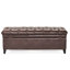 Similicuir rectangulaire avec espace de rangement - bouton brun 18,36 po - 50 po x 20,5 po