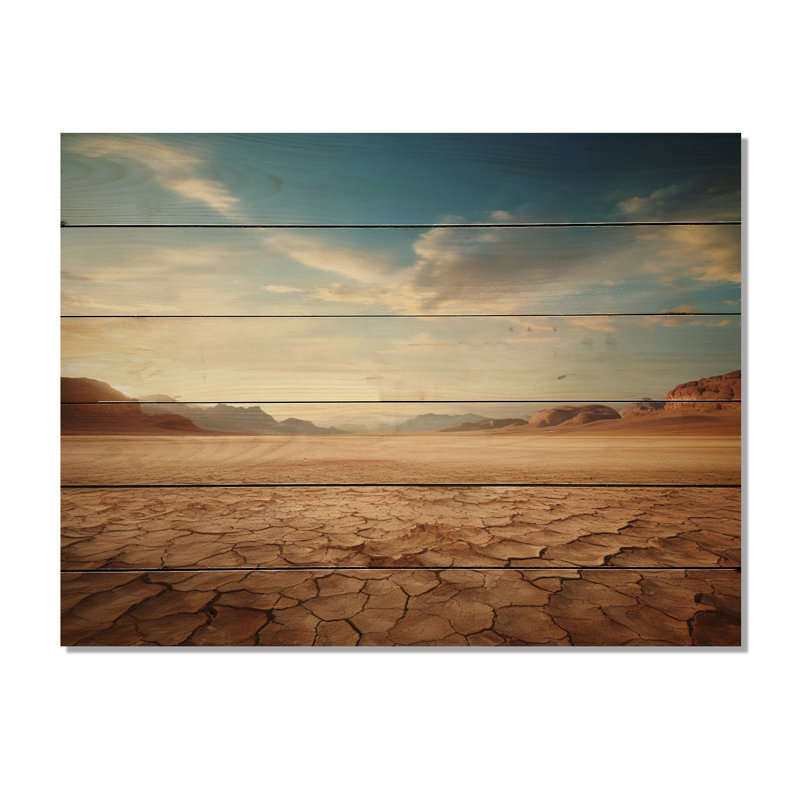 Bashir Scenic Landscape Desert Infinite Horizon V sur impression sur bois, H 24 po x l 32 po x P 0,78 po