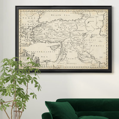 Carte de Turquie-impression d’art graphique sur toile encadrée