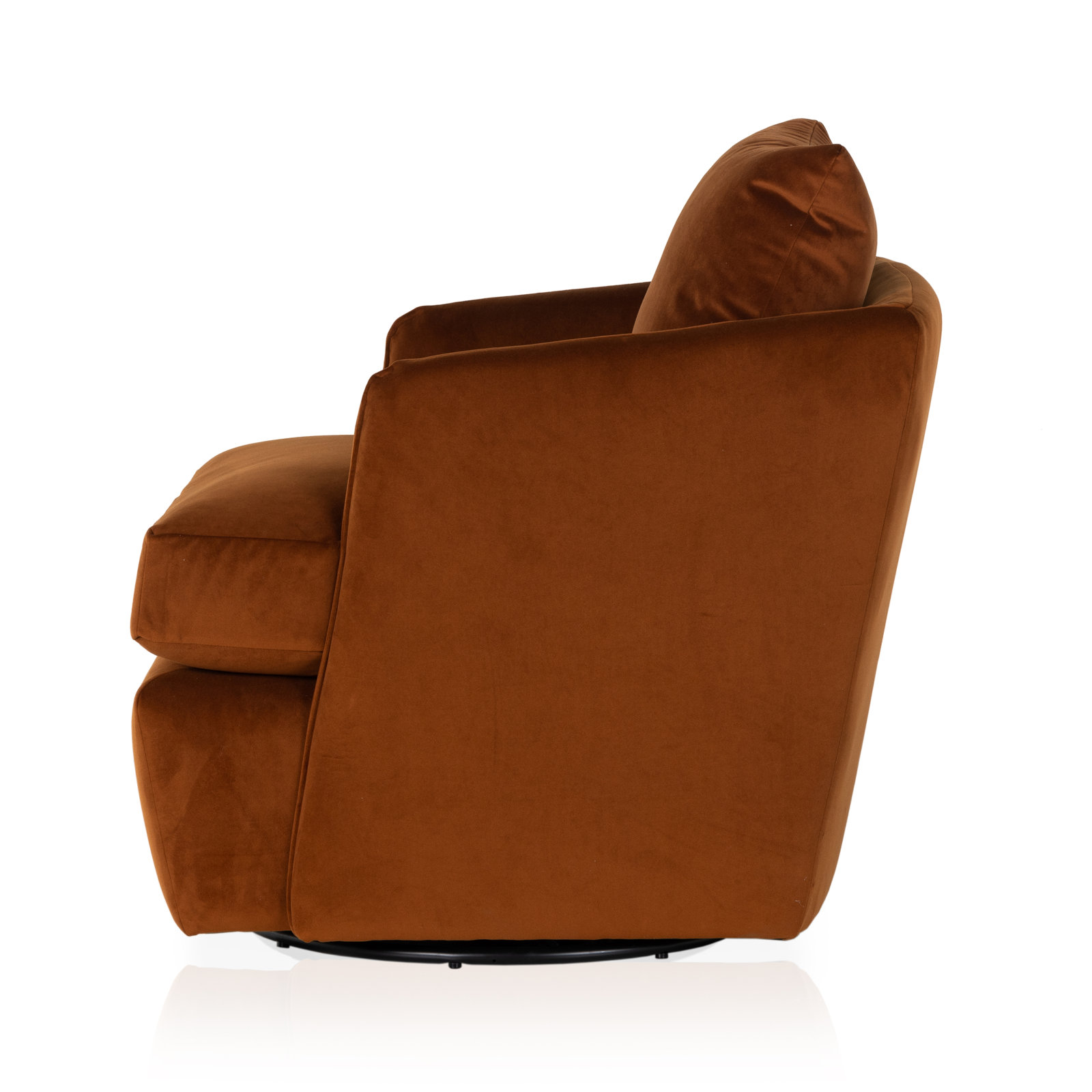 Upholstered Swivel Barrel Chair, Orange