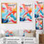 «Blue An Pink Paint Storm I», art mural abstrait à l'encre liquide-1434666587-1434666586