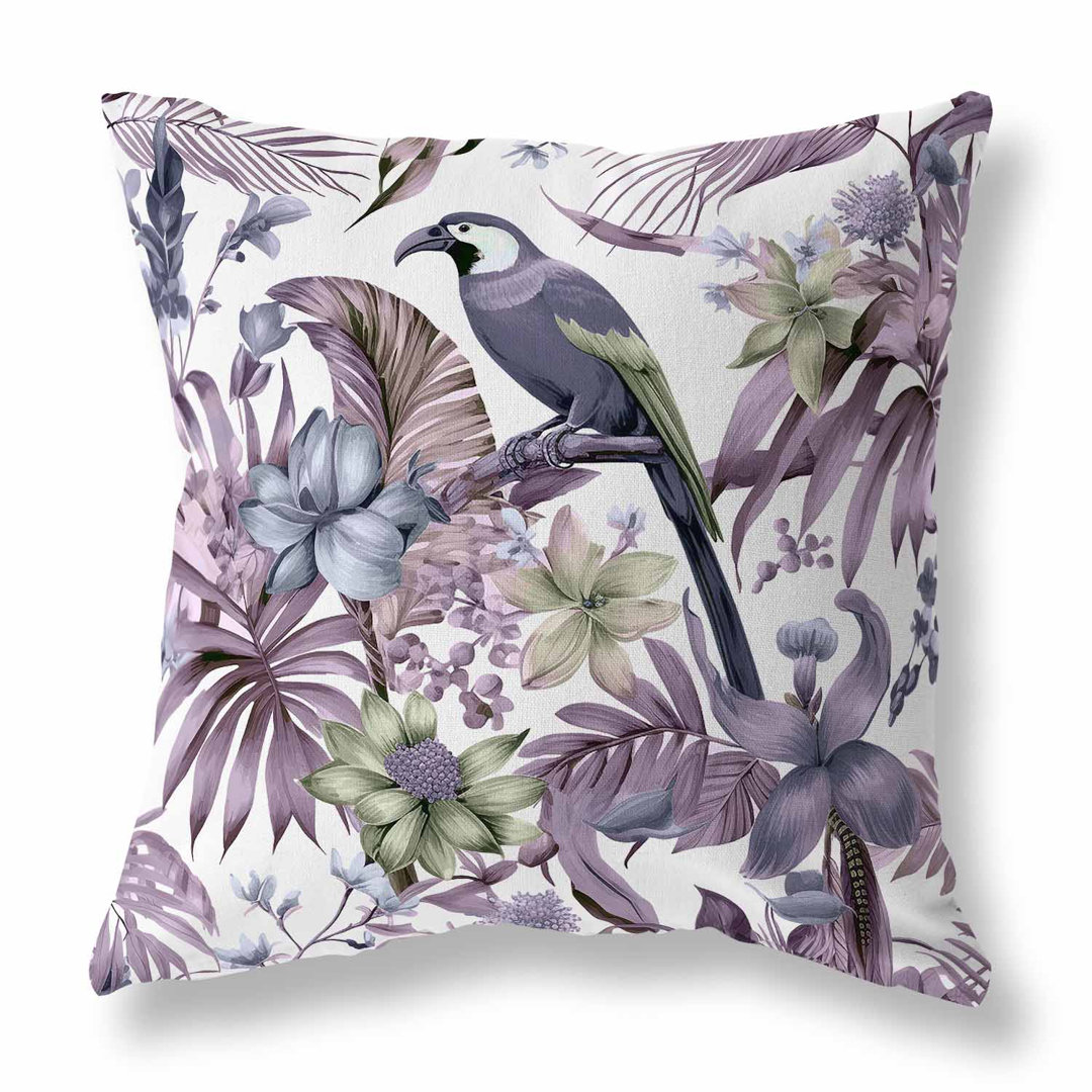 Leafy Lyricist Floral Square Cushion mit Füllung