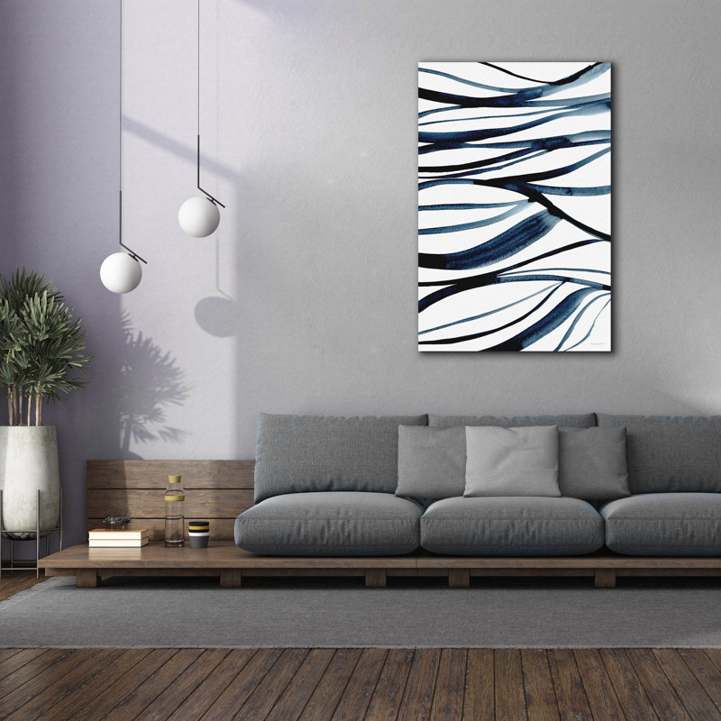 Thread of Blue 2 pi par Mercedes Lopez, art mural sur toile, 12 po x 18 po, H 60 po x l 40 po x P 1,5 po