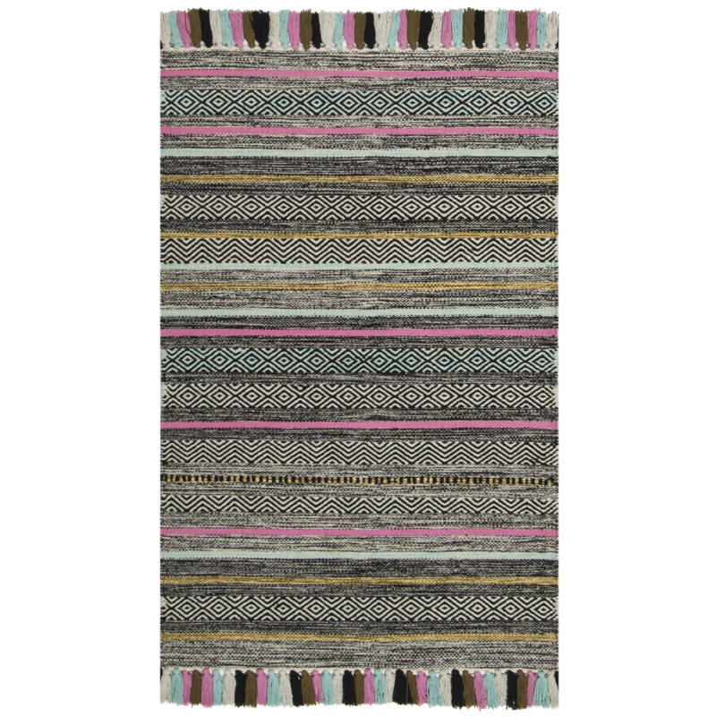Montauk Hand Woven Cotton Striped Rug, Rectangle 3' x 5'