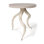 Polished Inner Horn End Table with Cream Cow Hide Top