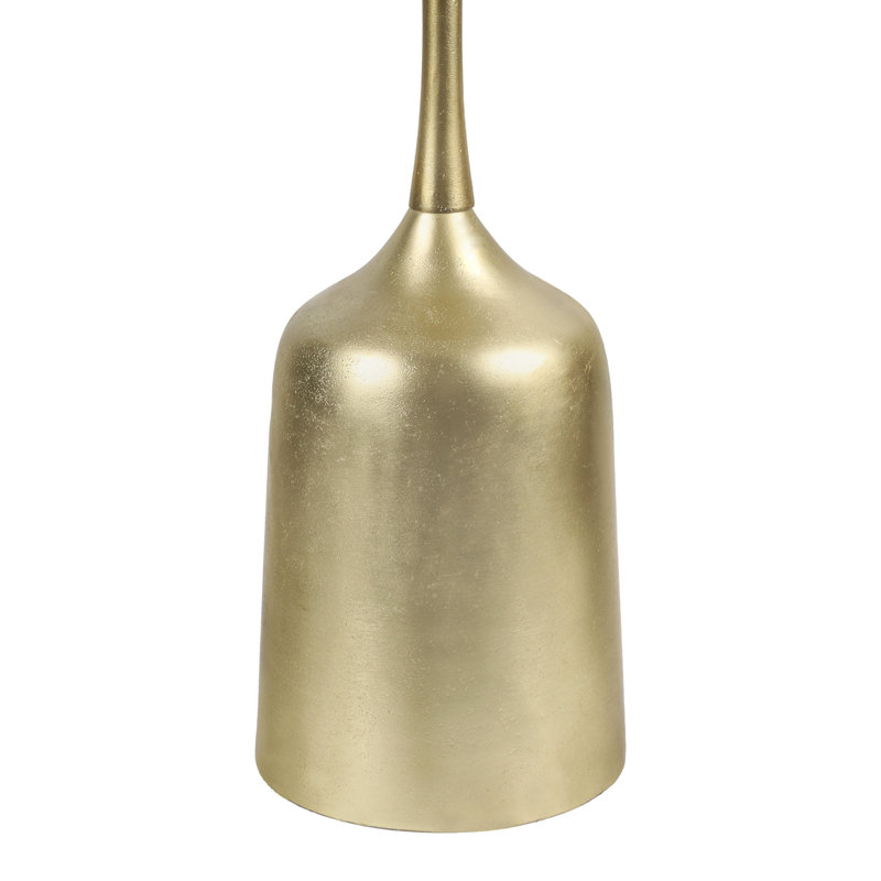 Table d'appoint moderne à piédestal en métal avec plateau rond en marbre blanc de 20,25 po Pip, table d'appoint en forme de cloche antique pour le salon