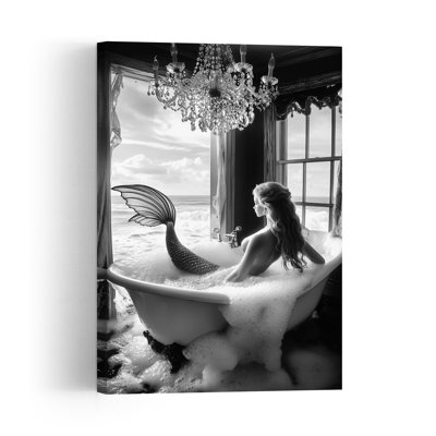 Mermaid Ocean Bath Elegant Serene Vintage Ocean Wall Art Print