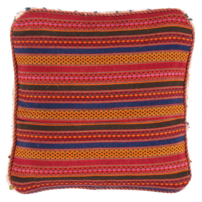 Fine Hand knotted Gabbeh pillow, Ivory, 15"H x 16"W