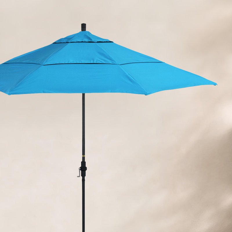 Parasol de marché Broadmeade octogonal Sunbrella, Stone Black, Toile toile Sunbrella® cyan