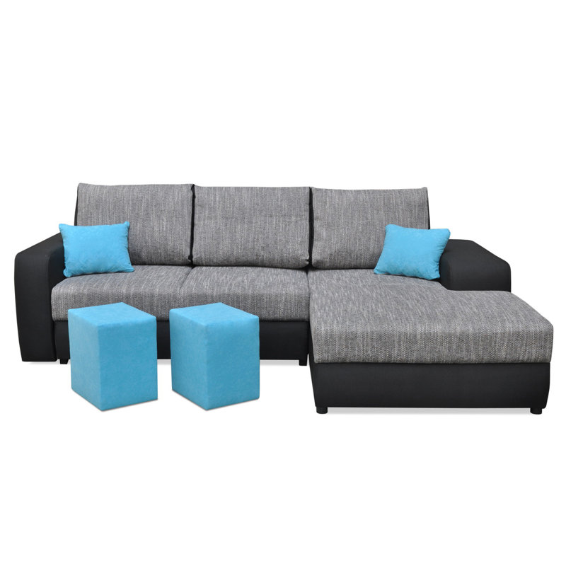 Zuckerman 4 Seater Sofa Bed, Grey/Blue