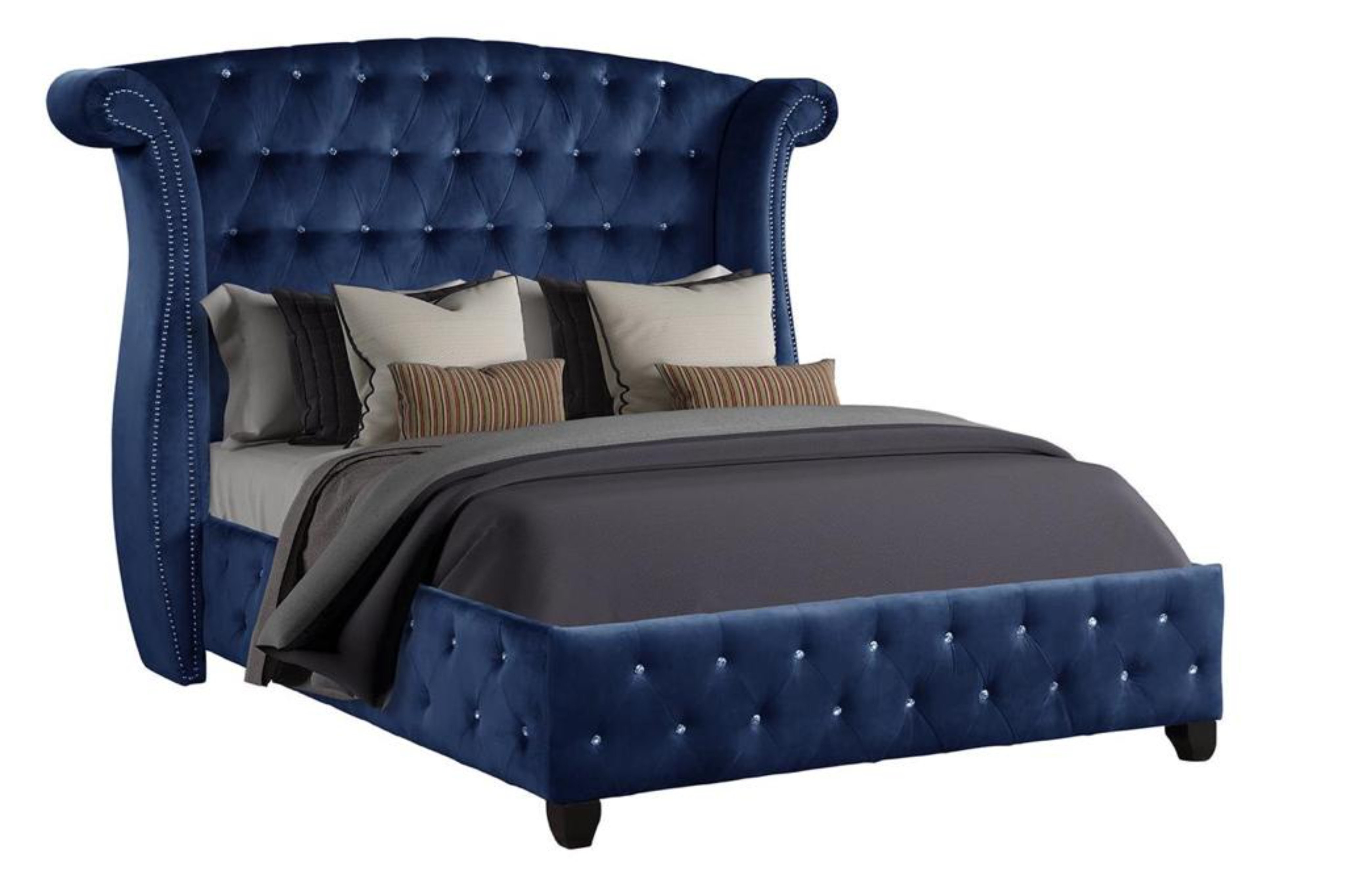 House of Hampton® Rausch Tufted Upholstered Low Profile Sleigh Bed & Reviews | Wayfair