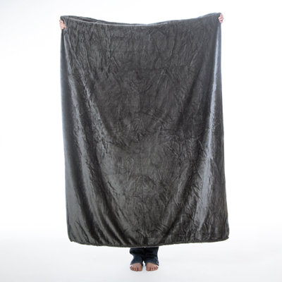 Couverture de voyage grise moelleuse