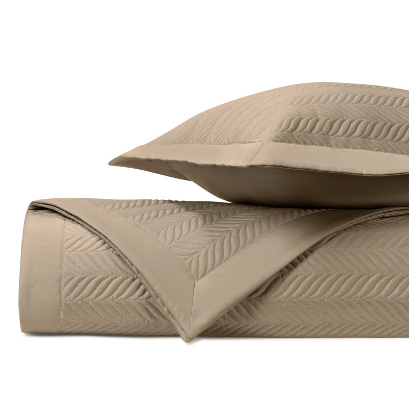 Egyptian Certified Cotton Coverlet Set, King Coverlet + 2 King Shams, Candlelight
