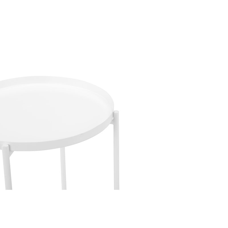  Table d'appoint / plateau / table d'appoint en métal avec plateau amovible Rhonda Rhonda, Blanc