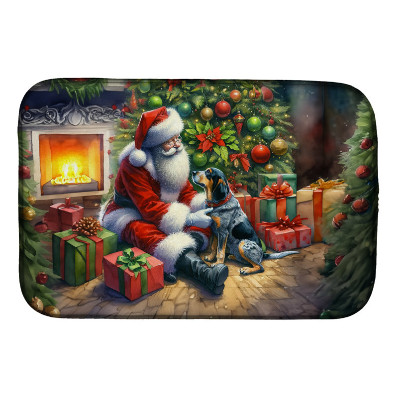 Tapis de vaisselle Bluetick Hound and Santa Claus
