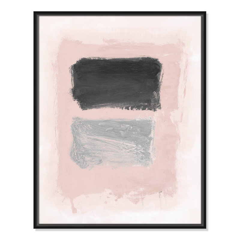 Gabor "Pink, Black and Silver Shimmer I" Print, 29.5" H x 23.5" W x 2" D, Black
