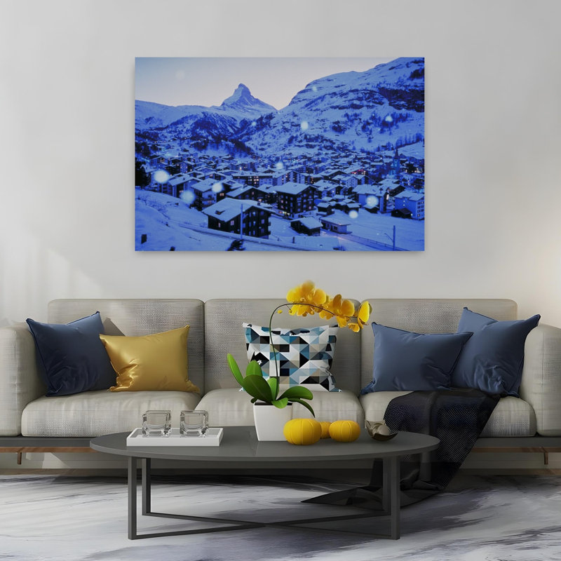 Zermatt, Matterhorn, Suisse, paysage contemporain abstrait, art mural, H 40 po x l 60 po
